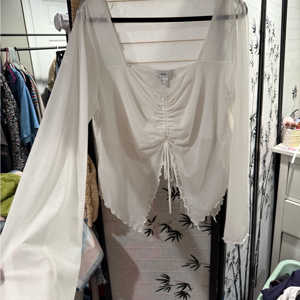 forever 21 white “fairy” crop top size 3x